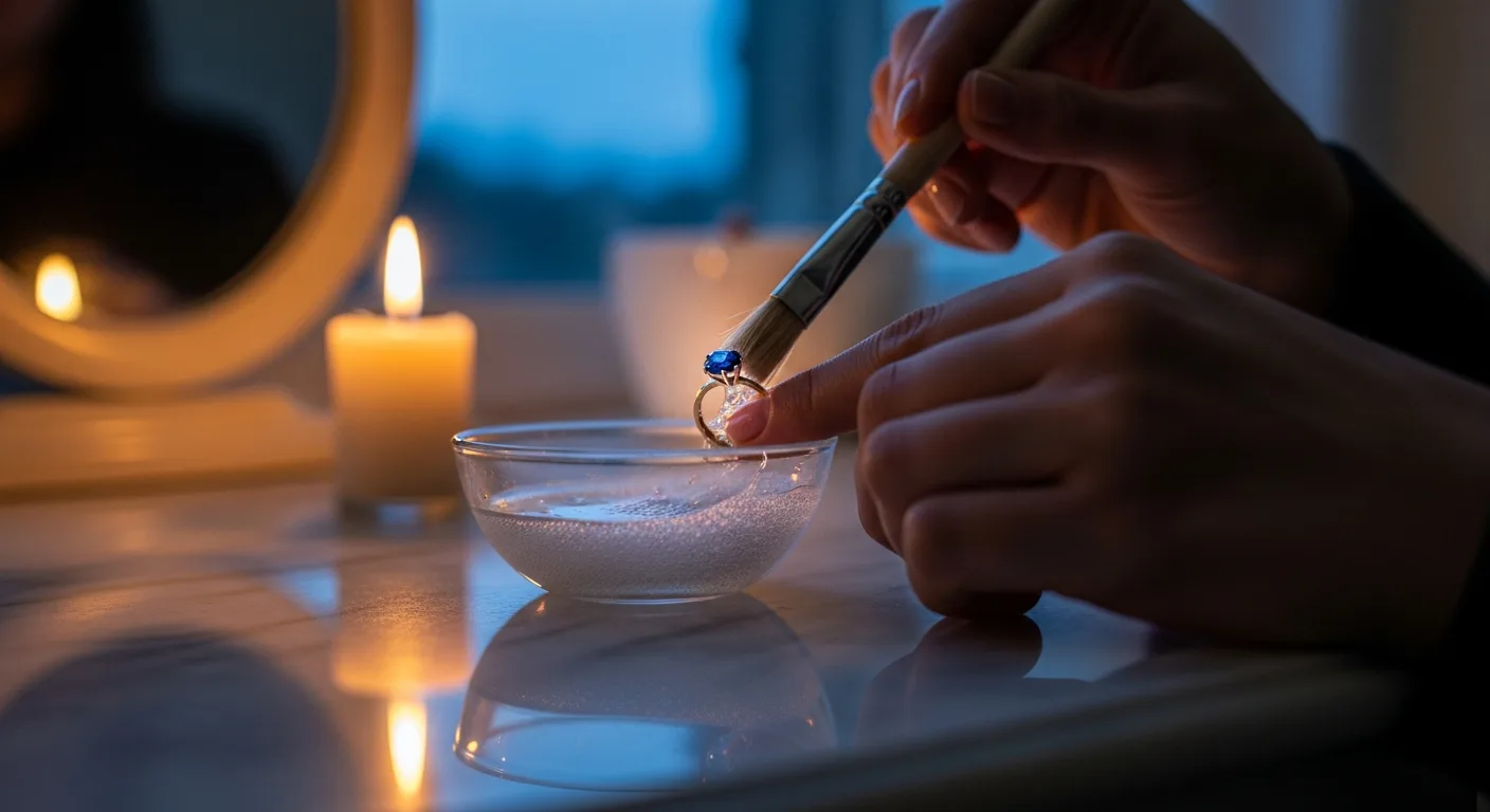 Nettoyage délicat d'un bijou en saphir